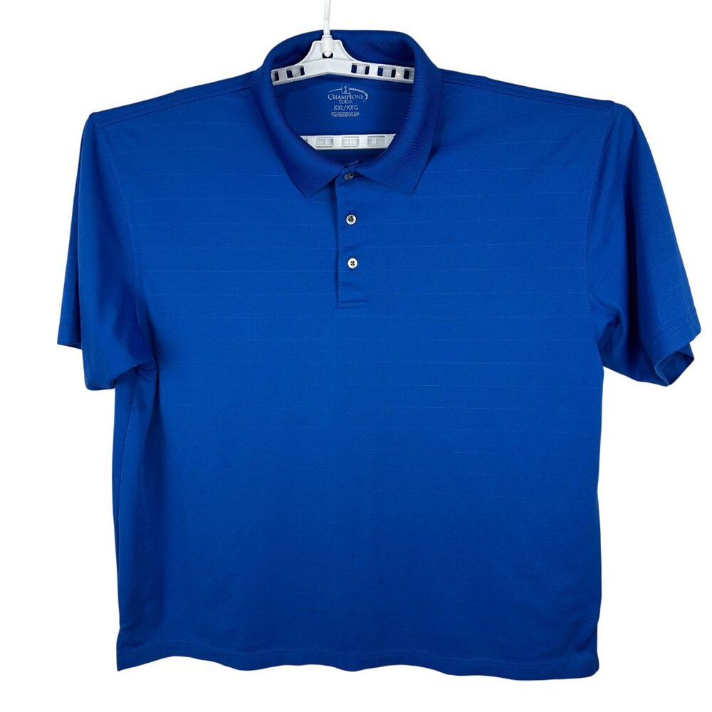 Mens Champions Tour Size XXL Blue Polo Shirt Short Sleeve